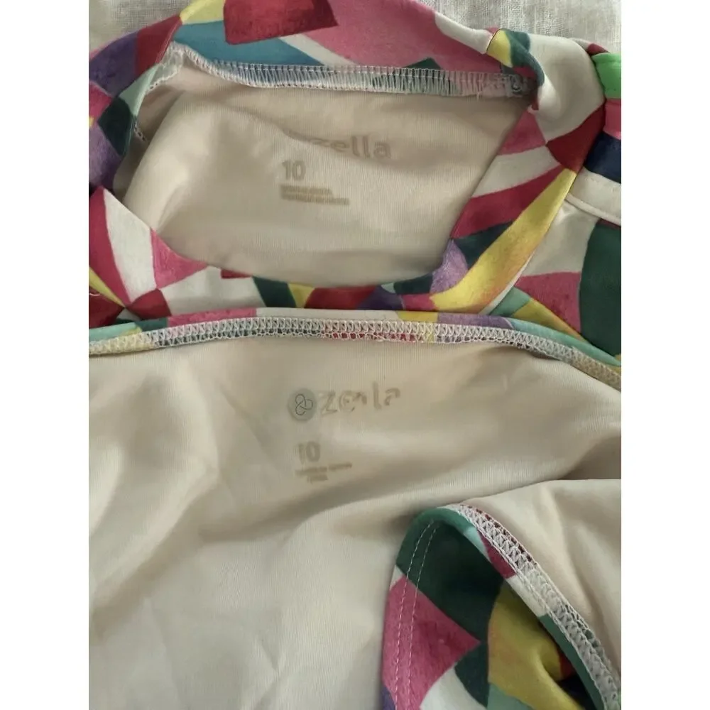 Zella Girls Geometric Rainbow Bikini size 10
